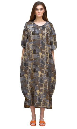 Brocade Brown Dress