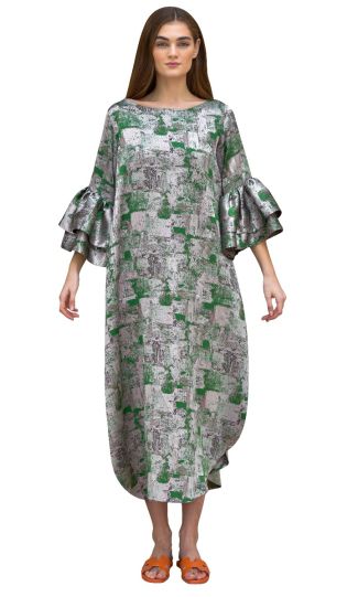 Brocade Green Dress