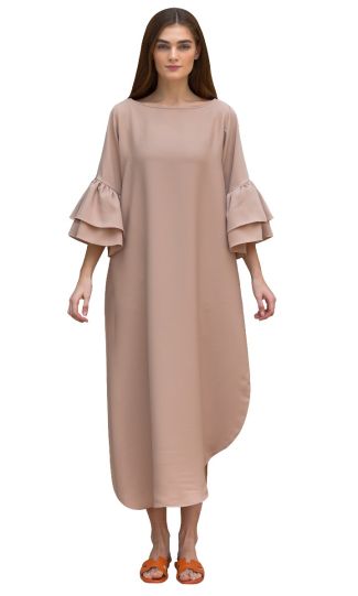 Beige Letter Dress