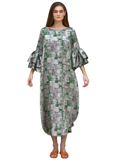 Brocade Green Dress